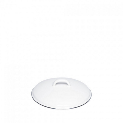 Riess Classic White Lid 14 cm - Enamel with Chrome Edge