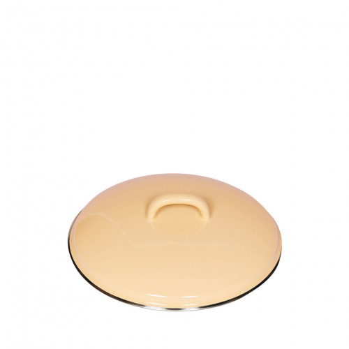 Riess Classic Colorful Pastel Lid 20 cm golden yellow - enamel with chrome edge