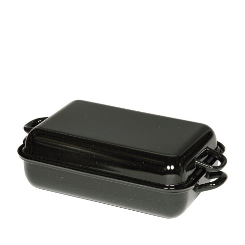 Riess Classic Baking and Roasting Pans Frying Pan 32x22 cm with Lid - Enamel