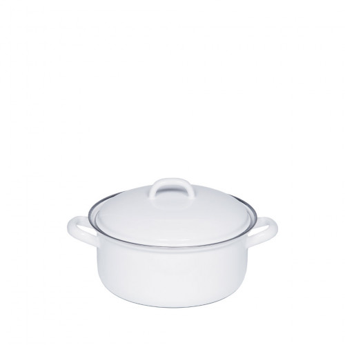 Riess Classic White Casserole 12 cm / 0.5 L - Enamel