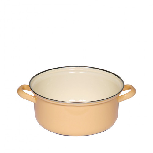 Riess Classic Colorful Pastel Casserole 20 cm / 2.0 L golden yellow - enamel with chrome edge