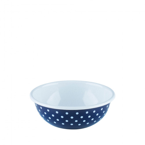 Riess Country Dirndl - Polka Dot Blue Bowl 18 cm / 1.0 L - Enamel