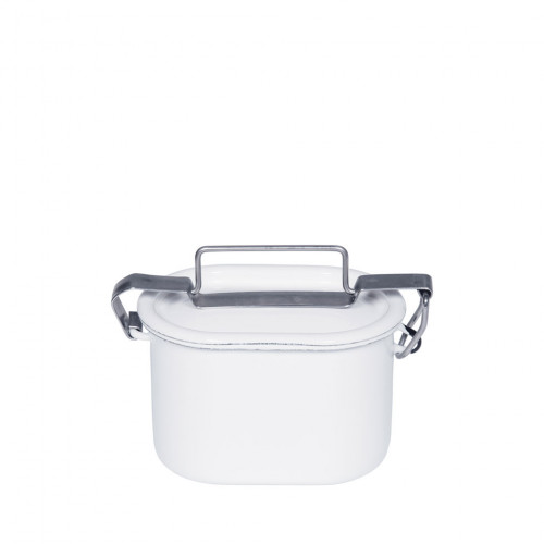 Riess Classic White Oval Sealed Container 0.75 L - Enamel