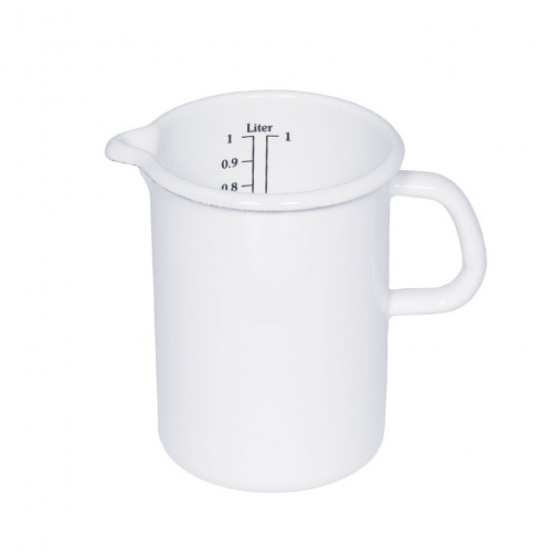 Riess Classic White Kitchen Measuring Jug 1.0 L - Enamel