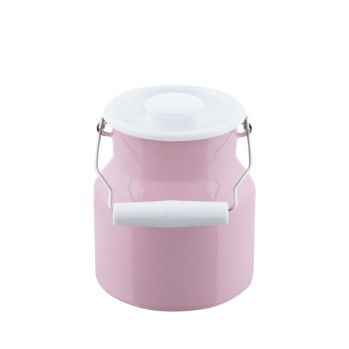 Riess Classic Colorful Pastel Milk Jug 1.0 L Pink - Enamel with Lid
