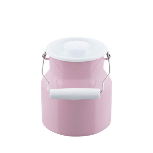 Riess Classic Pastel Milk Jug 1.0 L Pink - Enamel with Lid