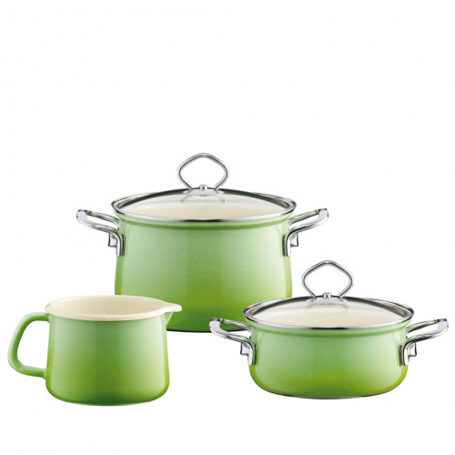 Riess Nouvelle Smaragd 3-piece cooking starter set - enamel