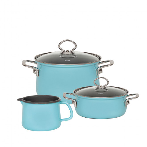 Riess Nouvelle Crystal Blue 3-piece Cooking Starter Set - Enamel