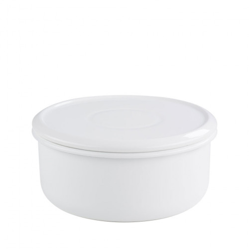Riess Classic White Bread Box / Cookie Tin 24 cm with Lid - Enamel