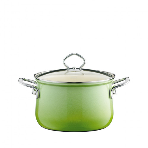 Riess Nouvelle Smaragd Meat Pot with Glass Lid 16 cm / 1.5 L - Enamel