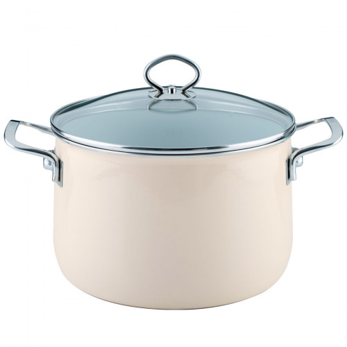 Riess Nouvelle Avorio extra strong meat pot with glass lid 24 cm / 6.5 L - enamel