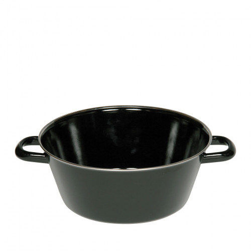 Riess Classic Black Enamel Lard Pan 24 cm Half-Deep - Enamel