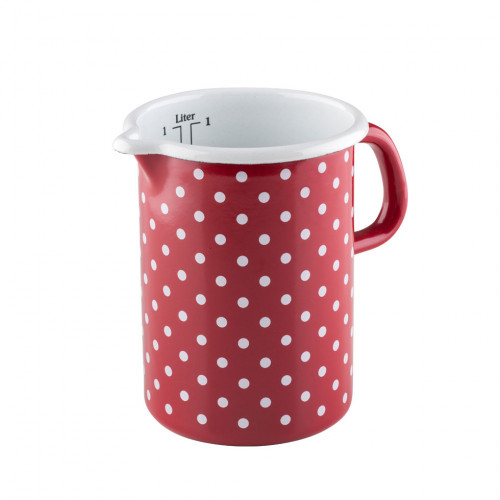 Riess Country Red Polka Dot Kitchen Measure 1.0 L - Enamel