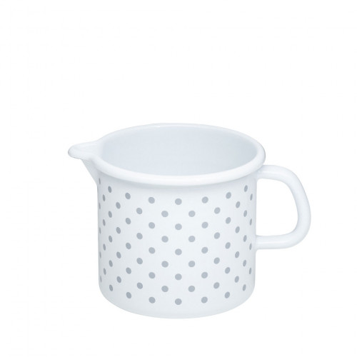 Riess Country Dots Grey Beak Pot 12 cm / 1.0 L - Enamel