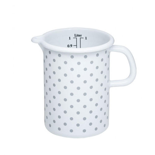 Riess Country Dots Grey Kitchen Measure 1.0 L - Enamel