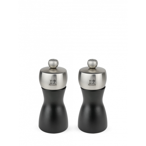 Peugeot Fidji Duo Pepper + Salt Mill 12 cm Beechwood Matte Black - Steel Grinder
