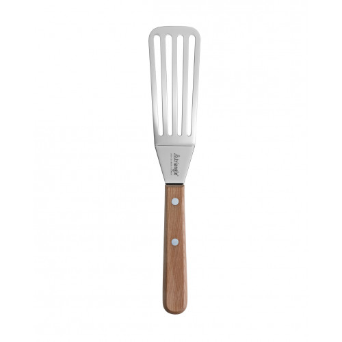 triangle Classic Wood Palette 12 cm narrow - angled / slotted - stainless steel - cherry wood handle