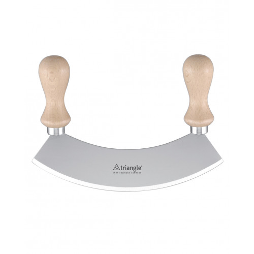 triangle rocking knife 23 cm single-edged - stainless steel - wooden handles