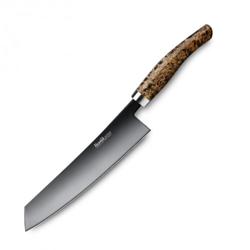 Nesmuk Janus chef's knife 24 cm - niobium steel with DLC coating - handle Karelian masur birch