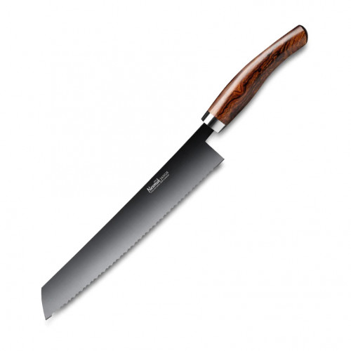 Nesmuk Janus bread knife 27 cm - niobium steel with DLC coating - desert ironwood handle