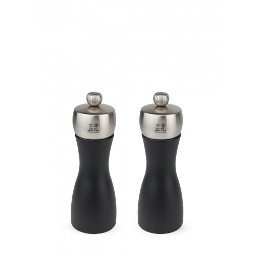 Peugeot Fidji Duo Pfeffer- + Salzmühle 15 cm Buchenholz schwarz matt - Zirlion-Mahlwerk