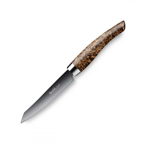 Nesmuk Janus office knife 9 cm - niobium steel with DLC coating - handle Karelian masur birch