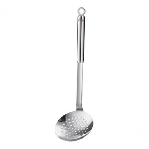 Rösle skimmer 12 cm flat / coarse perforated with round handle - stainless steel