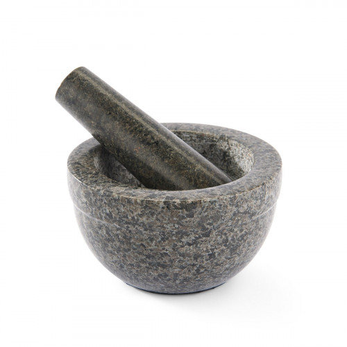 Rösle granite mortar with pestle and non-slip base made of foam rubber