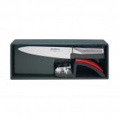 Global G-220BR Starter Set 2-piece with Chef's Knife G-2 & minoSharp Sharpener 220BR
