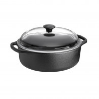 Skeppshult Round Roaster 24 cm / 4 L - Cast Iron with Glass Lid