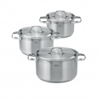 Rösle Pureelements 3-piece pot set stainless steel with lid