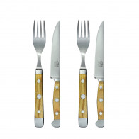Güde Alpha Olive Steak Knife & Fork Set 4-piece