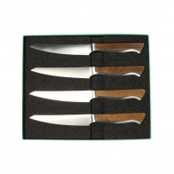 Güde Caminada Steak Knife Set 4-Piece - CVM Knife Steel - Walnut Wood Handle Scales