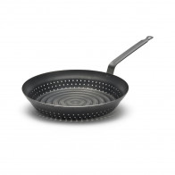 de Buyer Maronipfanne 28 cm with side holes - Blue steel