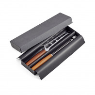triangle Sense cheese set, 2-piece - stainless steel - plum wood handle