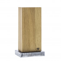 Magnetic 6-piece knife block - Wild oak wood with steel base