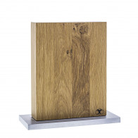 Blockwerk 8-piece magnetic knife block - oak wood with polished steel base