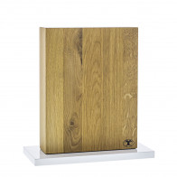 Blockwerk 8-piece magnetic knife block - oak wood with white lacquered steel base
