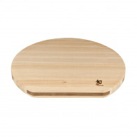 KAI Shun Cutting Board D-Type with Juice Groove - Hinoki Wood