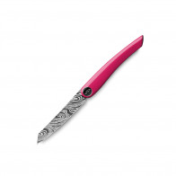 Nesmuk Exclusive Folder - 70 layers of twisted damascus steel - Piano lacquer pink handle