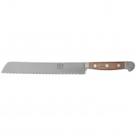 Güde Alpha Walnut Bread Knife 21 cm - CVM Steel Blade - Walnut Wood Handle Scales
