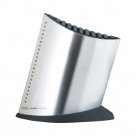 Global GKB-52 Knife Block with 9 Slots - Satin-Finished Stainless Steel - Unfilled