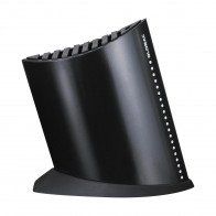 Global GKB-52/CB knife block with 9 slots - black stainless steel - unstocked