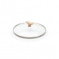 de Buyer glass lid 24 cm with beechwood knob