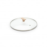 de Buyer glass lid 28 cm with beechwood knob