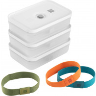 Twin Fresh & Save Vacuum Lunchbox Set L flat 6-piece - Plastic