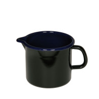 Riess Classic Black-Blue Spouted Pot 14 cm / 1.7 L - Enamel