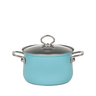 Riess Nouvelle Crystal Blue Stew Pot 16 cm / 1.5 L - Enamel