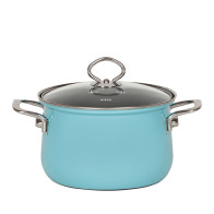 Riess Nouvelle Crystal Blue Meat Pot 20 cm / 3.5 L - Enamel