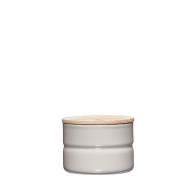 Riess Kitchen Management Storage Jar 0.23 L Light Grey - Enamel with Ash Wood Lid